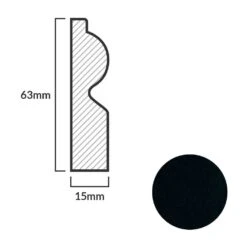 Leader Black Torus Laminate Skirting Board (2.4m) -Cheap Unika Store black torus laminate skirting board 2 4m p84894 191825 image