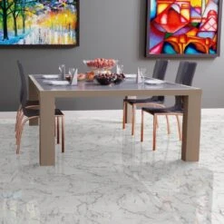 Liberty Floors Carrara Marble - Lustre Stone 8mm High Gloss Laminate Flooring (223773) -Cheap Unika Store carrara marble lustre stone 8mm high gloss laminate flooring 223773 p90003 207837 image