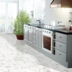 Liberty Floors Carrara Marble - Lustre Stone 8mm High Gloss Laminate Flooring (223773) -Cheap Unika Store carrara marble lustre stone 8mm high gloss laminate flooring 223773 p90003 207840 image