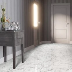 Liberty Floors Carrara Marble - Lustre Stone 8mm High Gloss Laminate Flooring (223773) -Cheap Unika Store carrara marble lustre stone 8mm high gloss laminate flooring 223773 p90003 207842 image
