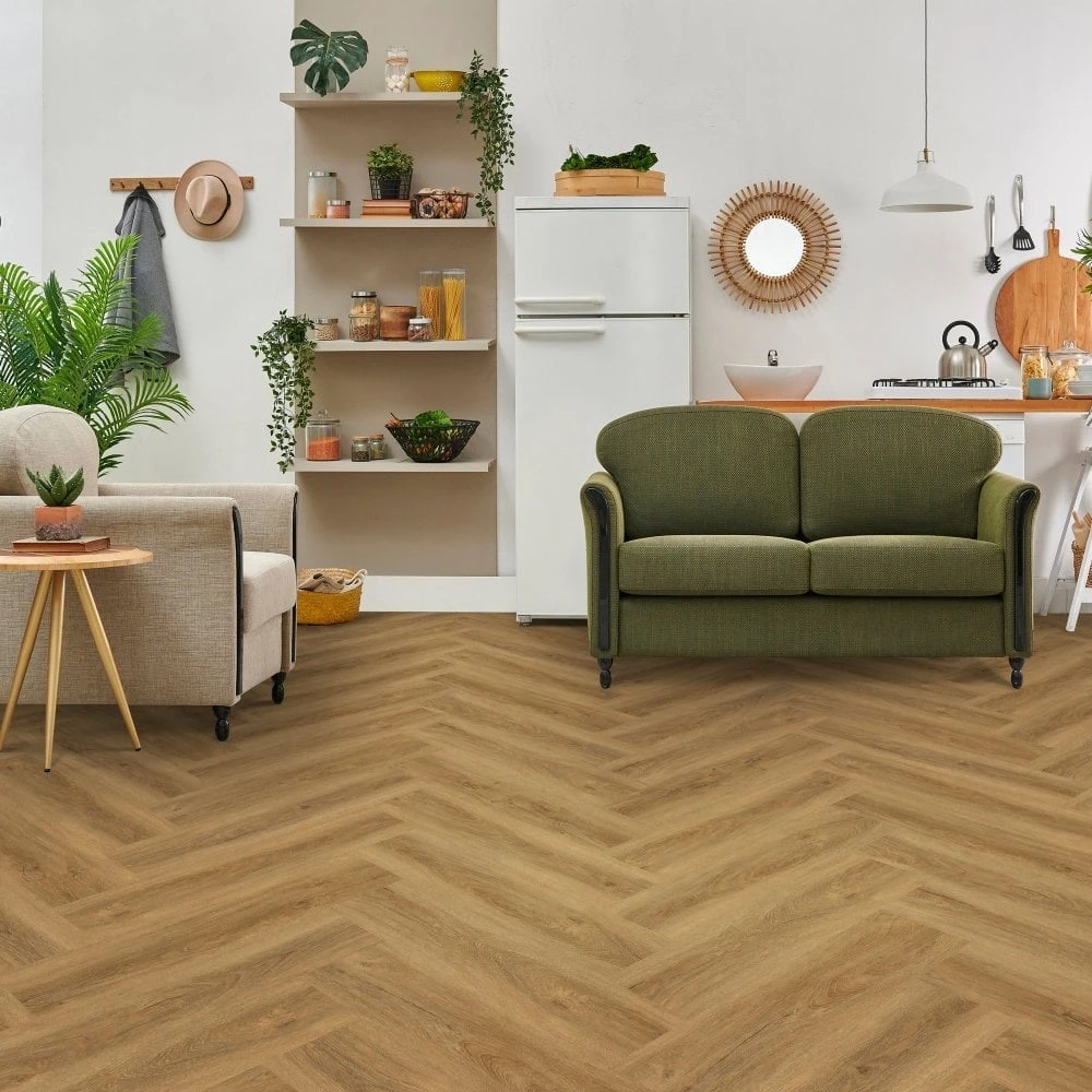 Liberty Floors Cottage Oak - Lifestyle SPC Herringbone 5.5mm Rigid Core Vinyl Flooring (307816) - Image 2