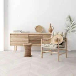 Liberty Floors Ivory White Oak - Chevron 15mm Engineered Real Wood Flooring (249203) -Cheap Unika Store ivory white oak chevron 15mm engineered real wood flooring 249203 p108329 236718 image