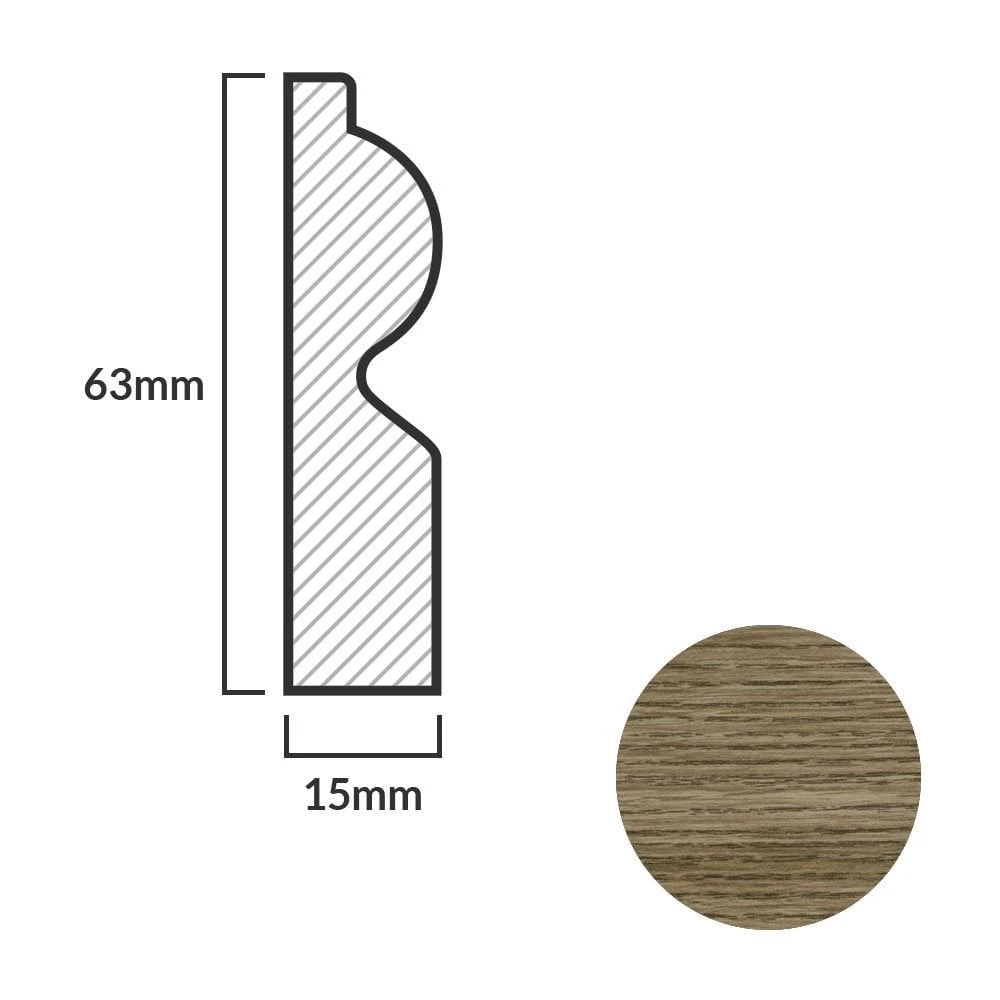 Leader Medium Oak Torus Laminate Skirting Board (2.4m) 4 Leader Medium Oak Torus Laminate Skirting Board (2.4m) - Image 4