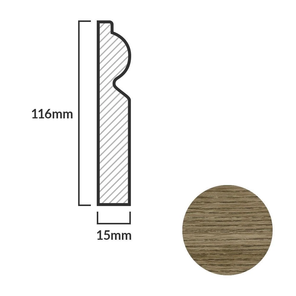 Leader Medium Oak Torus Laminate Skirting Board (2.4m) 5 Leader Medium Oak Torus Laminate Skirting Board (2.4m) - Image 5