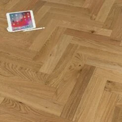 Liberty Floors Natural Oak Smoked - Herringbone Parquet 14mm Engineered Real Wood Flooring (219385) -Cheap Unika Store natural oak smoked herringbone parquet 14mm engineered real wood flooring 219385 p85833 201390 image