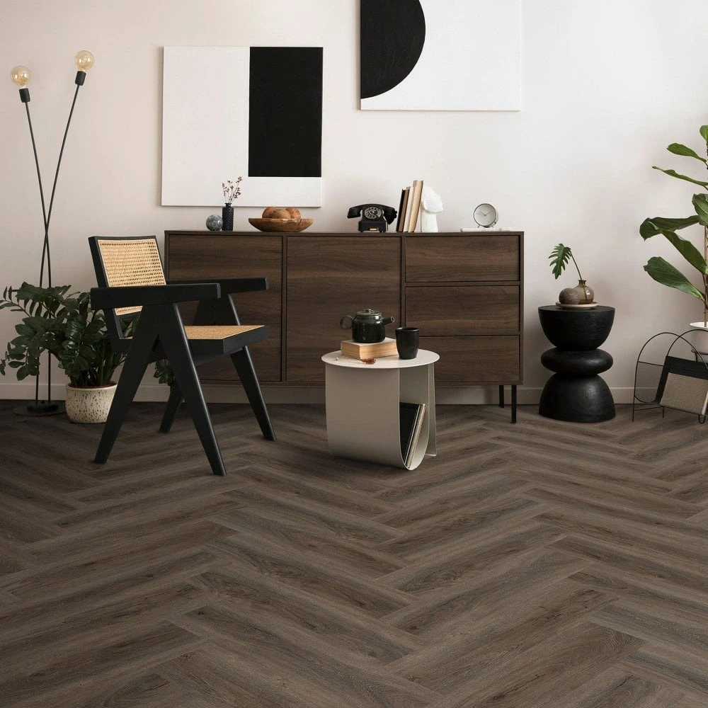 Liberty Floors New Forest Oak - Lifestyle SPC Herringbone 5.5mm Rigid Core Vinyl Flooring (307817) 2 Liberty Floors New Forest Oak - Lifestyle SPC Herringbone 5.5mm Rigid Core Vinyl Flooring (307817) - Image 2