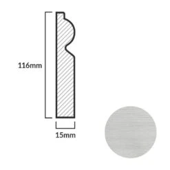 Leader Off-White Torus Laminate Skirting Board (2.4m) -Cheap Unika Store off white torus laminate skirting board 2 4m p84918 191860 image