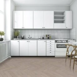 Liberty Floors Pebble Grey Oak - Herringbone Parquet 14mm Engineered Real Wood Flooring (219386) -Cheap Unika Store pebble grey oak herringbone parquet 14mm engineered real wood flooring 219386 p85834 242848 image