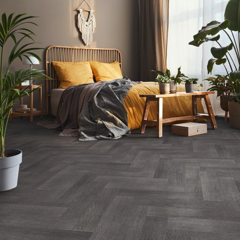 Liberty Floors Shadow Grey Bamboo - Herringbone Parquet 10mm Solid Real Wood Flooring (249974) 4 Liberty Floors Shadow Grey Bamboo - Herringbone Parquet 10mm Solid Real Wood Flooring (249974) - Image 4