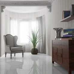 Liberty Floors White - Lustre Stone 8mm High Gloss Laminate Flooring (223770) -Cheap Unika Store white lustre stone 8mm high gloss laminate flooring 223770 p90000 207813 image