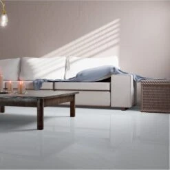 Liberty Floors White - Lustre Stone 8mm High Gloss Laminate Flooring (223770) -Cheap Unika Store white lustre stone 8mm high gloss laminate flooring 223770 p90000 207814 image