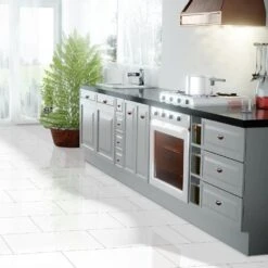 Liberty Floors White - Lustre Stone 8mm High Gloss Laminate Flooring (223770) -Cheap Unika Store white lustre stone 8mm high gloss laminate flooring 223770 p90000 207815 image