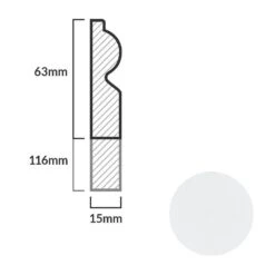 Leader White Torus Laminate Skirting Board (2.4m) -Cheap Unika Store white torus laminate skirting board 2 4m p84888 191790 image