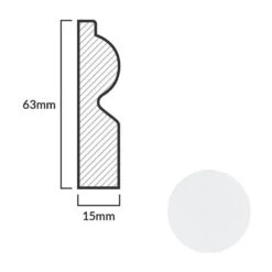 Leader White Torus Laminate Skirting Board (2.4m) -Cheap Unika Store white torus laminate skirting board 2 4m p84888 191791 image