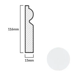 Leader White Torus Laminate Skirting Board (2.4m) -Cheap Unika Store white torus laminate skirting board 2 4m p84888 191792 image